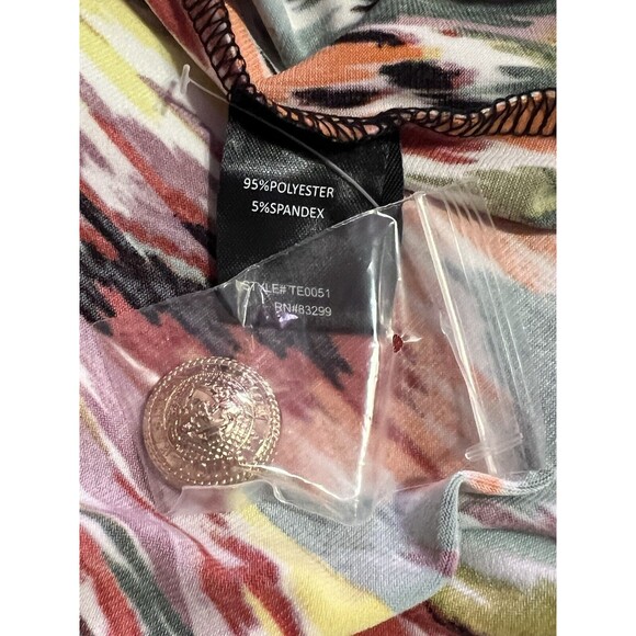 Women's Antthony Originals Multi-Colored Blouse with Wide Bell Sleeves Size XS - Picture 7 of 10